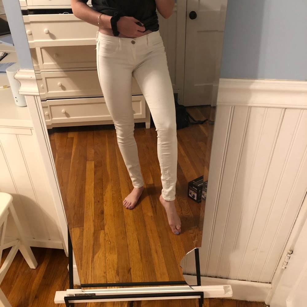 Hollister white super skinny jeans